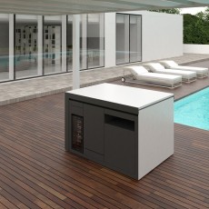 Nota + WHITE ANTRACITE indoor-outdoor mono block keuken