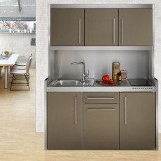 Project STUDIOLINE 150 cm keuken koelkast + vitrokeramisch