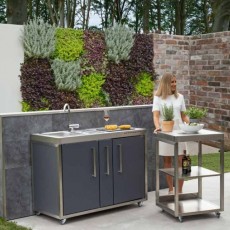 Metalen Outdoorkeuken MO 120 A koelkast - inductie kookplaat