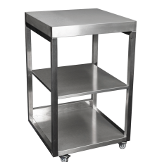 Outdoor RVS Inox bijzet tafel op wietljes 62 x 62 cm