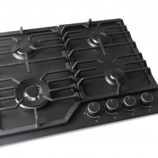 Gas hob - 60 cm - black with Wok