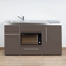 Minikitchen DUBLIN 150 cm mocha metallic microwave combinati