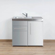 Minikeuken PREMIUMLINE MP100S inox edelstaal met koelkast