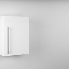 Wall cabinet metal white pre built 40 cm hinge left