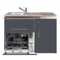 Minikeuken DESIGNLINE MDGS120 Lei grijs met 3 toestellen