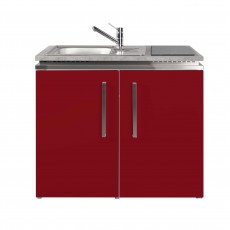 Minikeuken DESIGNLINE MD 100 Rood koelkast inductie kook